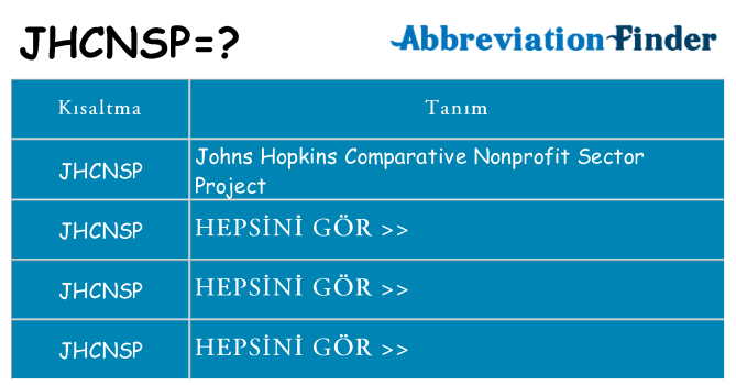 jhcnsp ne anlama geliyor