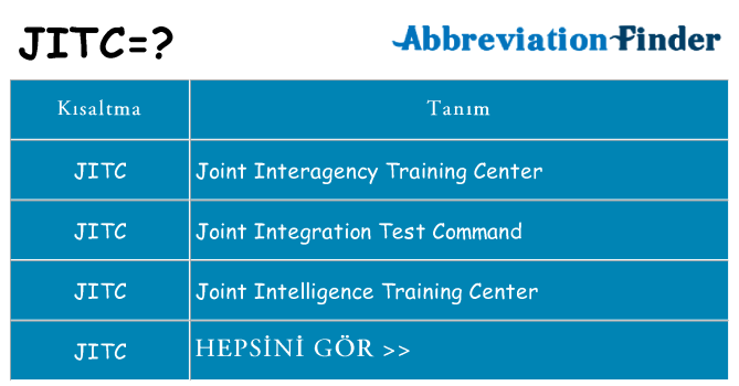 jitc ne anlama geliyor