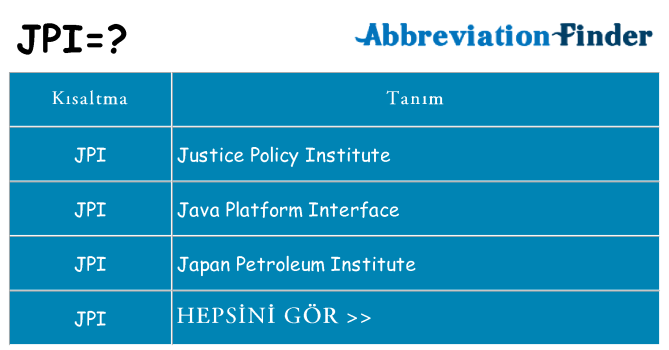 jpi ne anlama geliyor