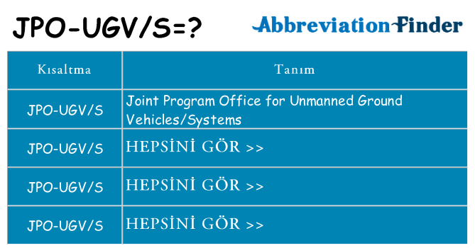 jpo-ugvs ne anlama geliyor