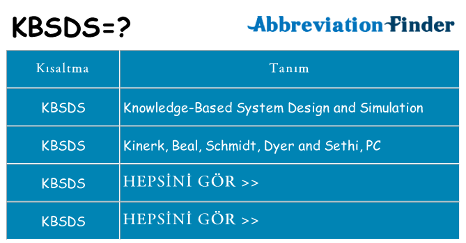 kbsds ne anlama geliyor