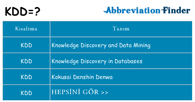 kdd ne anlama geliyor
