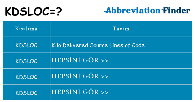 kdsloc ne anlama geliyor