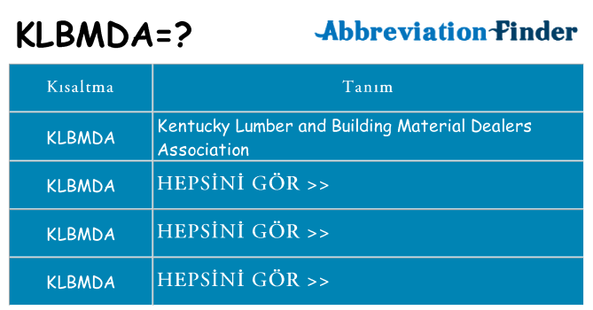 klbmda ne anlama geliyor