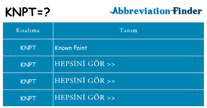 knpt ne anlama geliyor