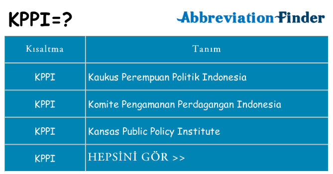 kppi ne anlama geliyor