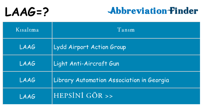 laag ne anlama geliyor