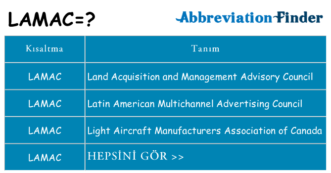 lamac ne anlama geliyor