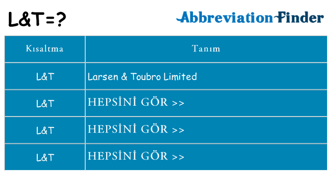 lt ne anlama geliyor