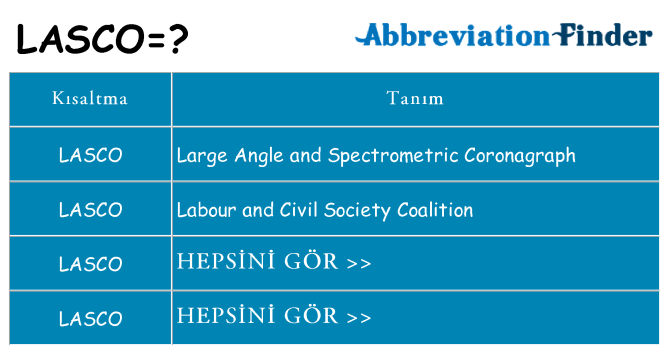 lasco ne anlama geliyor