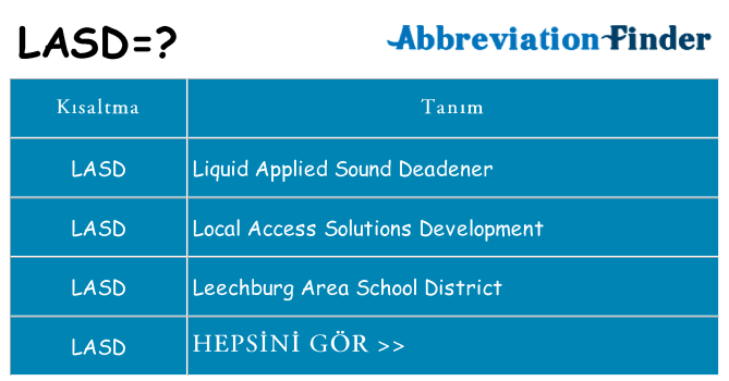 lasd ne anlama geliyor