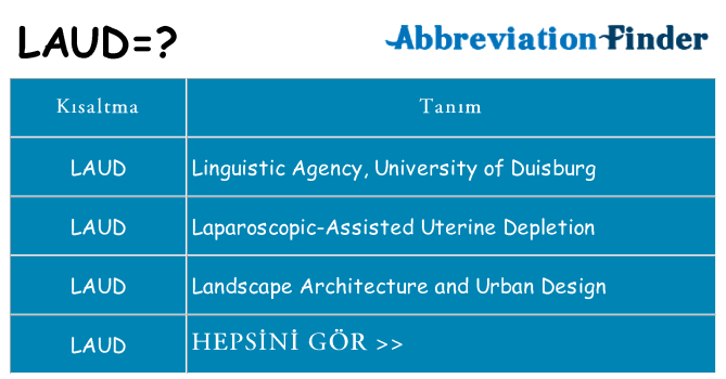 laud ne anlama geliyor