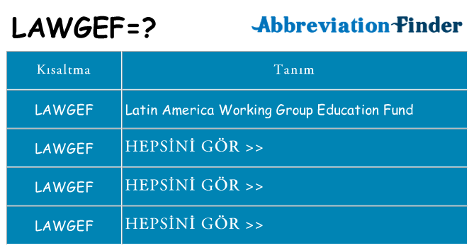 lawgef ne anlama geliyor
