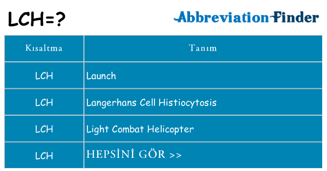 lch ne anlama geliyor