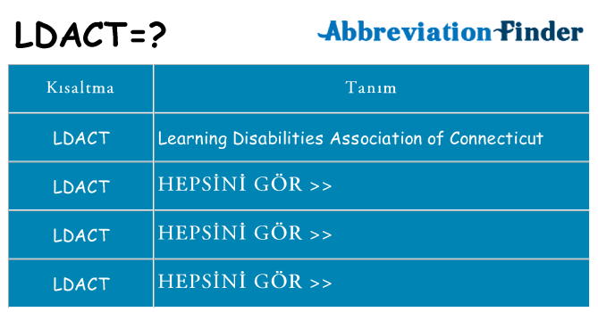 ldact ne anlama geliyor