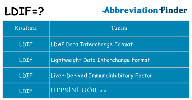 ldif ne anlama geliyor