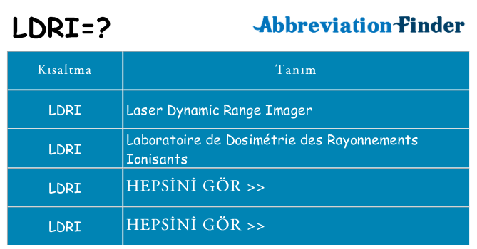 ldri ne anlama geliyor