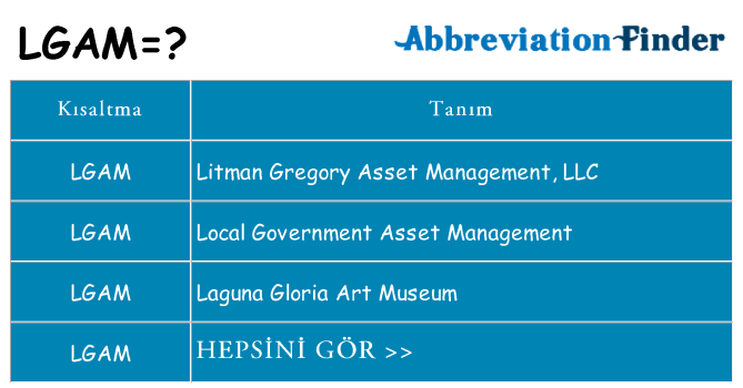 lgam ne anlama geliyor