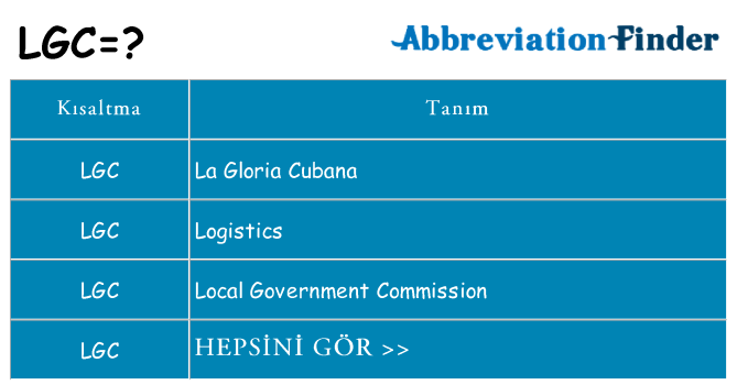 lgc ne anlama geliyor