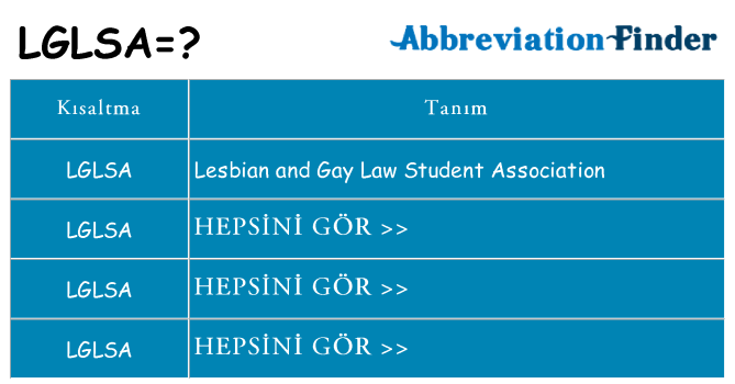 lglsa ne anlama geliyor