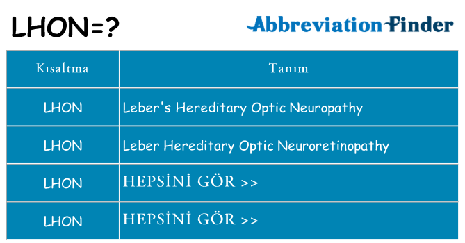 lhon ne anlama geliyor