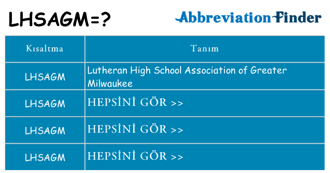 lhsagm ne anlama geliyor
