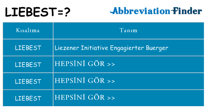 liebest ne anlama geliyor