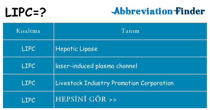 lipc ne anlama geliyor