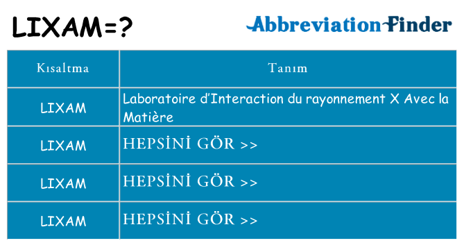 lixam ne anlama geliyor