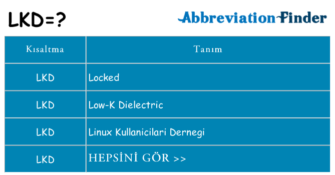 lkd ne anlama geliyor