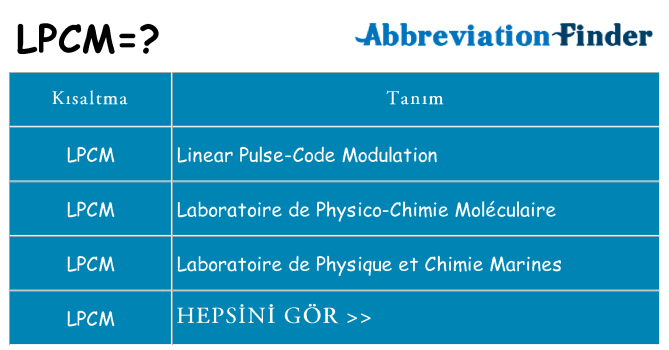 lpcm ne anlama geliyor