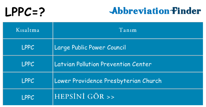 lppc ne anlama geliyor