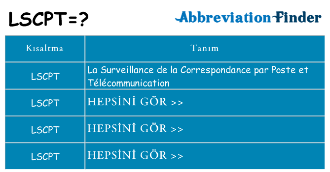 lscpt ne anlama geliyor