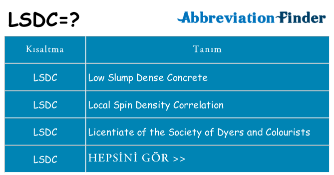 lsdc ne anlama geliyor