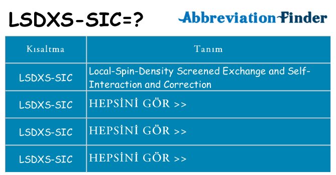 lsdxs-sic ne anlama geliyor