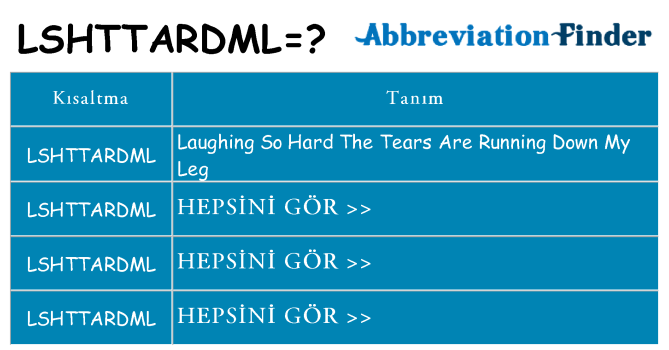 lshttardml ne anlama geliyor