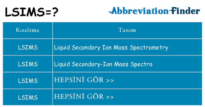 lsims ne anlama geliyor