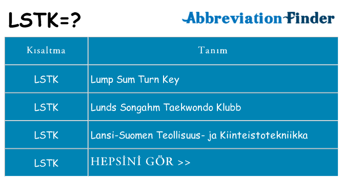 lstk ne anlama geliyor