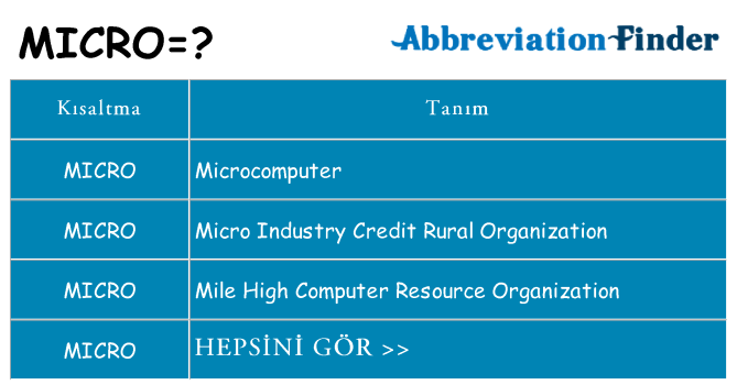 micro ne anlama geliyor