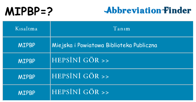 mipbp ne anlama geliyor