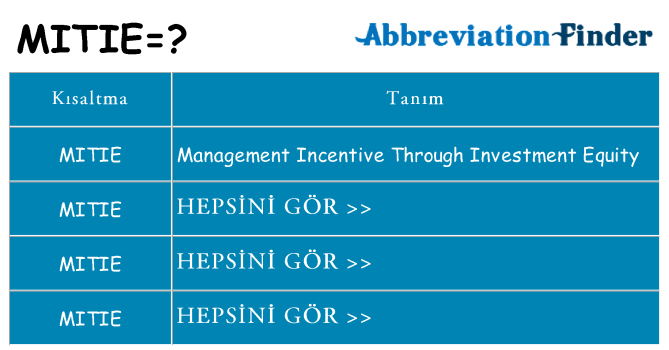 mitie ne anlama geliyor