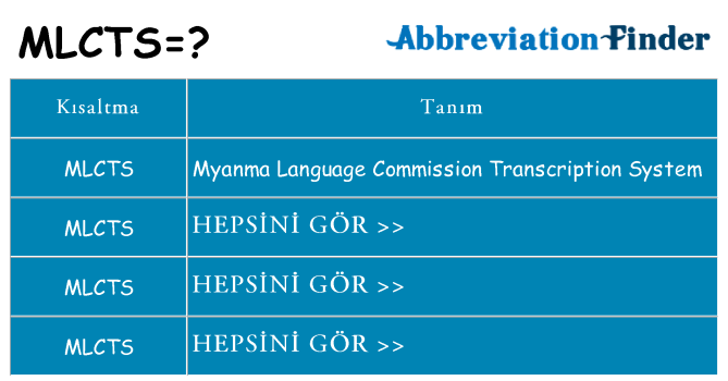 mlcts ne anlama geliyor