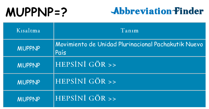 muppnp ne anlama geliyor