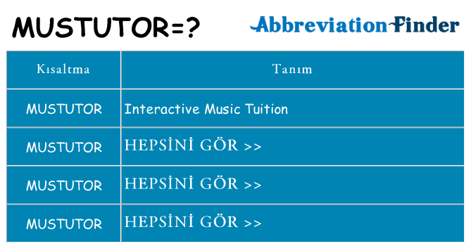 mustutor ne anlama geliyor
