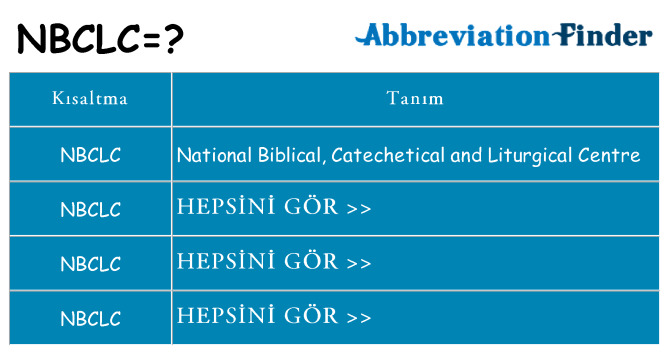 nbclc ne anlama geliyor