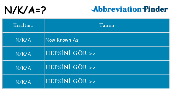 nka ne anlama geliyor