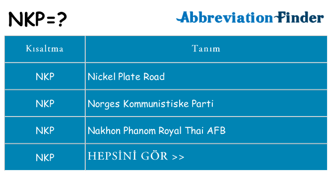 nkp ne anlama geliyor
