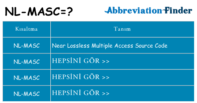 nl-masc ne anlama geliyor