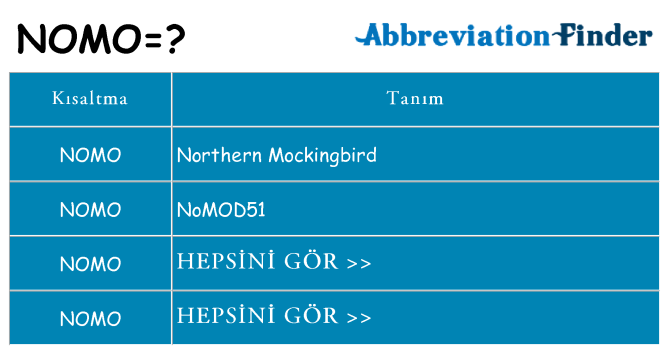 nomo ne anlama geliyor