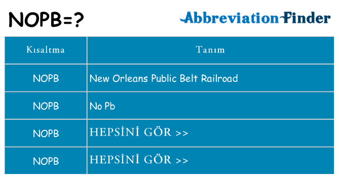 nopb ne anlama geliyor